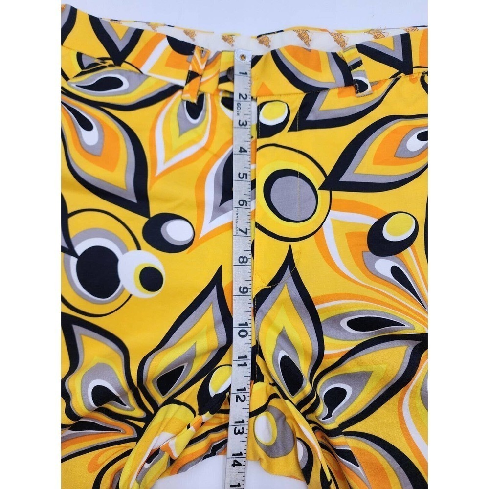Loudmouth Golf Shagadelic Yellow Retro Colorful Golf Shorts Mens Size 34 Floral - Picture 7 of 10